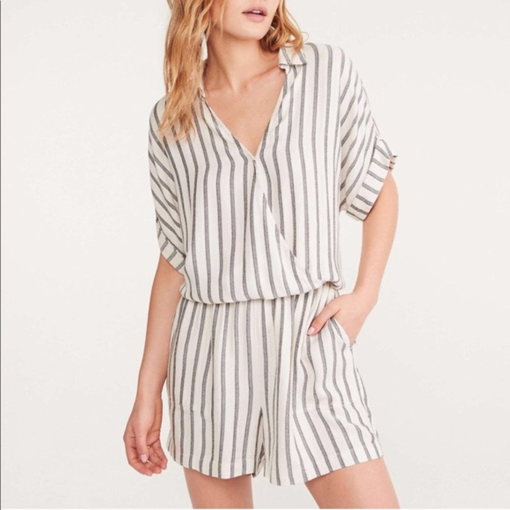 Lou & Grey for LOFT Shadow Striped Romper